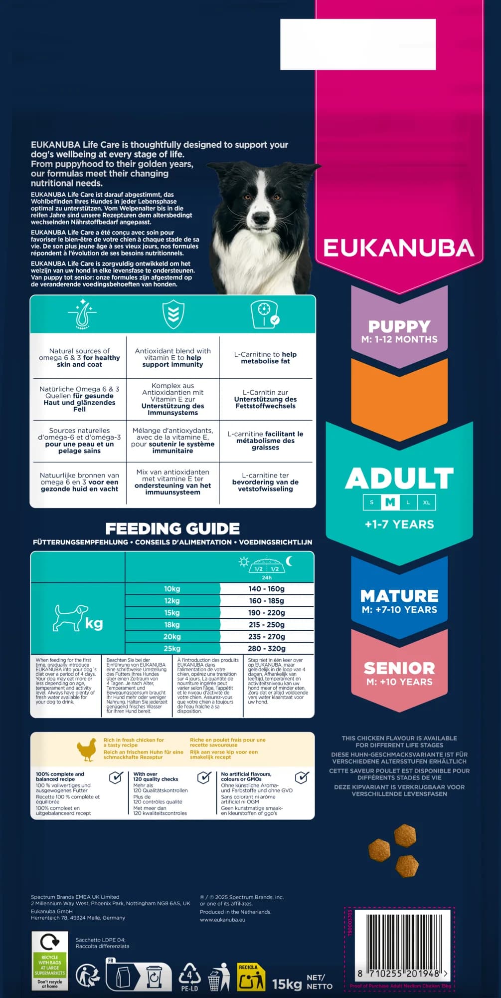 Eukanuba Adult Medium Breed karma sucha z kurczakiem i indykiem dla dorosłych psów średnich ras – 15 kg