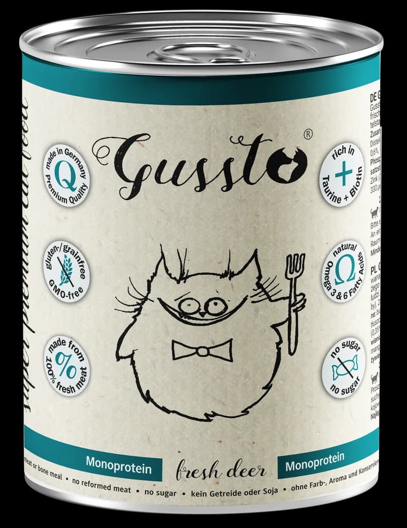 Gussto Cat karma mokra dla kotów Fresh Deer – 400 g