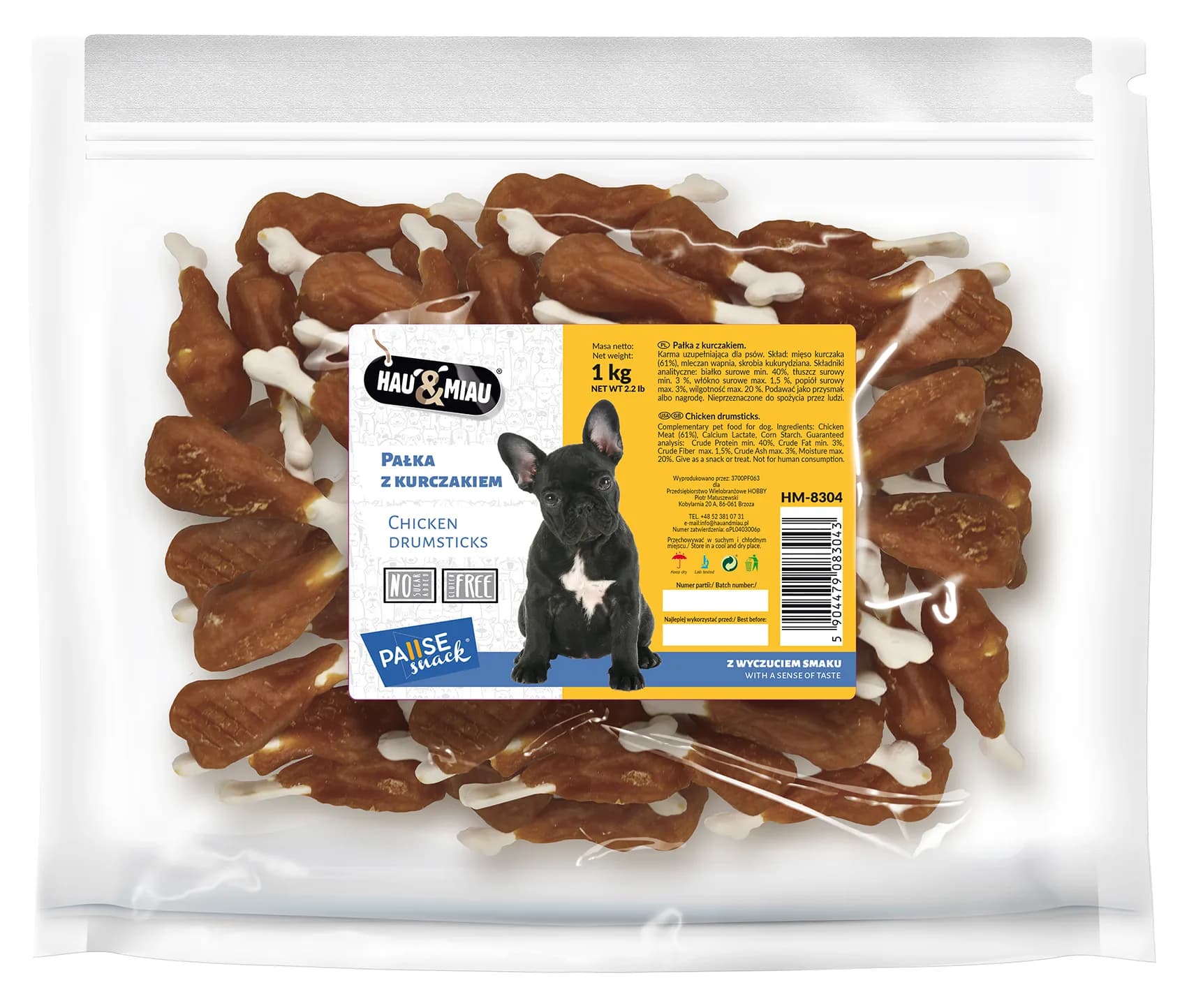 Hau&Miau Pausesnack przysmak dla psa pałka z kurczakiem 500 g
