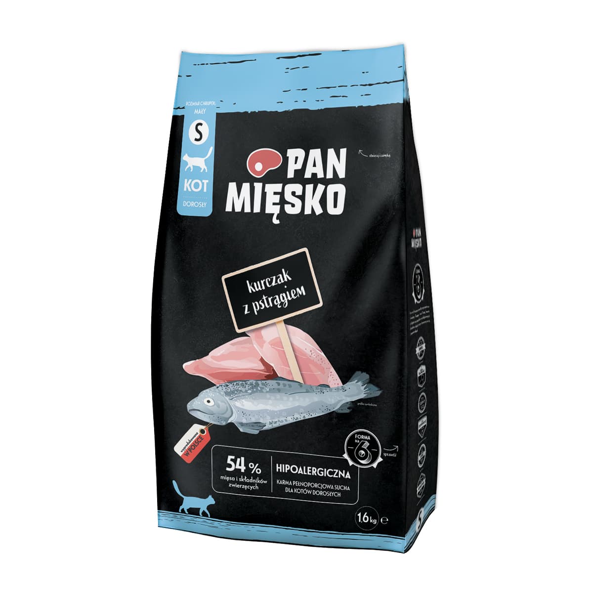 Pan Mięsko Karma sucha dla kota Kurczak z pstrągiem S