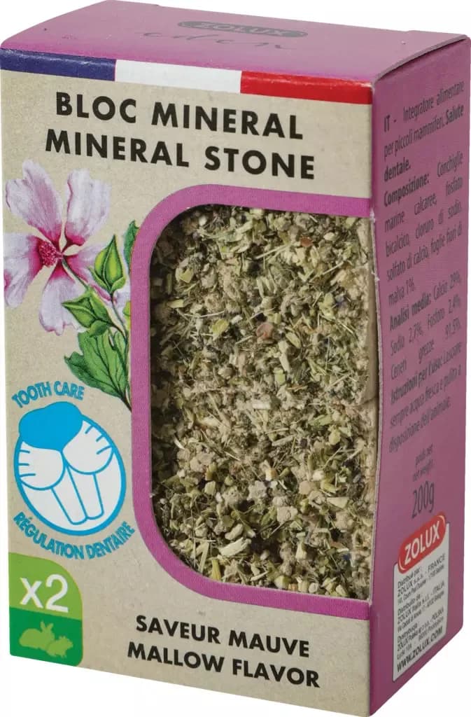 Zolux Eden Kostki mineralne dla gryzonia z malwą 2 szt. x 100 g
