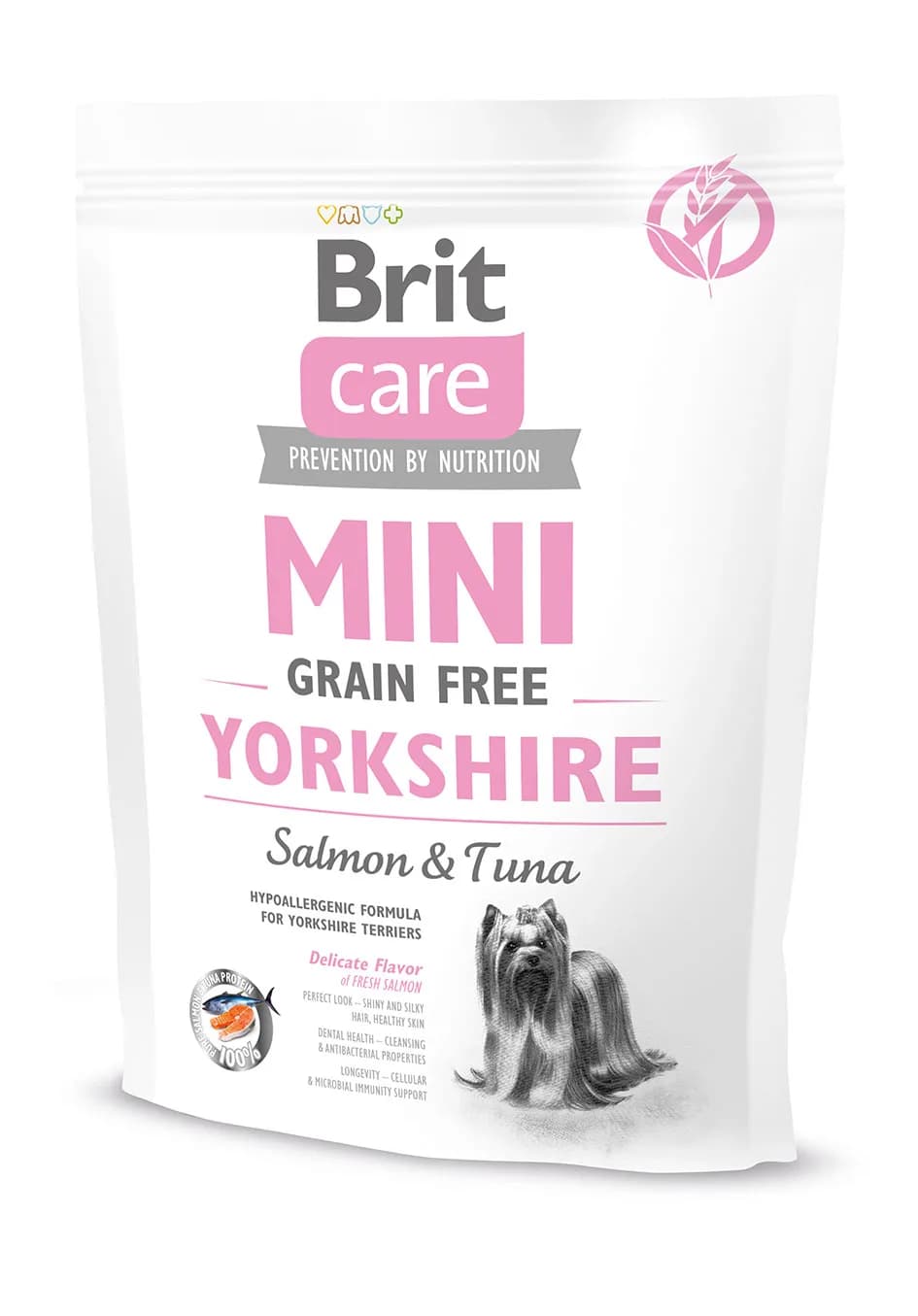 Brit Care Dog Mini Grain Free Yorkshire Salmon & Tuna sucha karma dla psów małych ras z łososiem i tuńczykiem – 2 kg