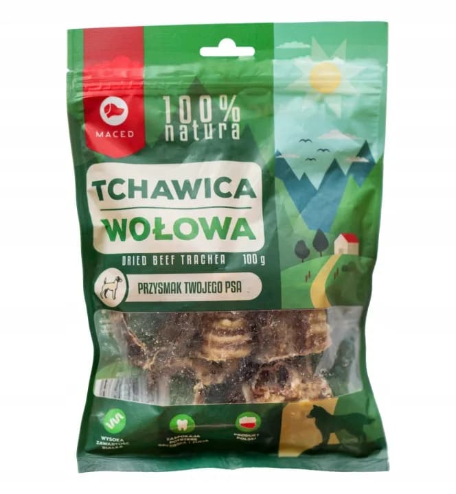Maced Przysmak dla psa Smakołyk Tchawica Wołowa 100% Natura krótka – krótka