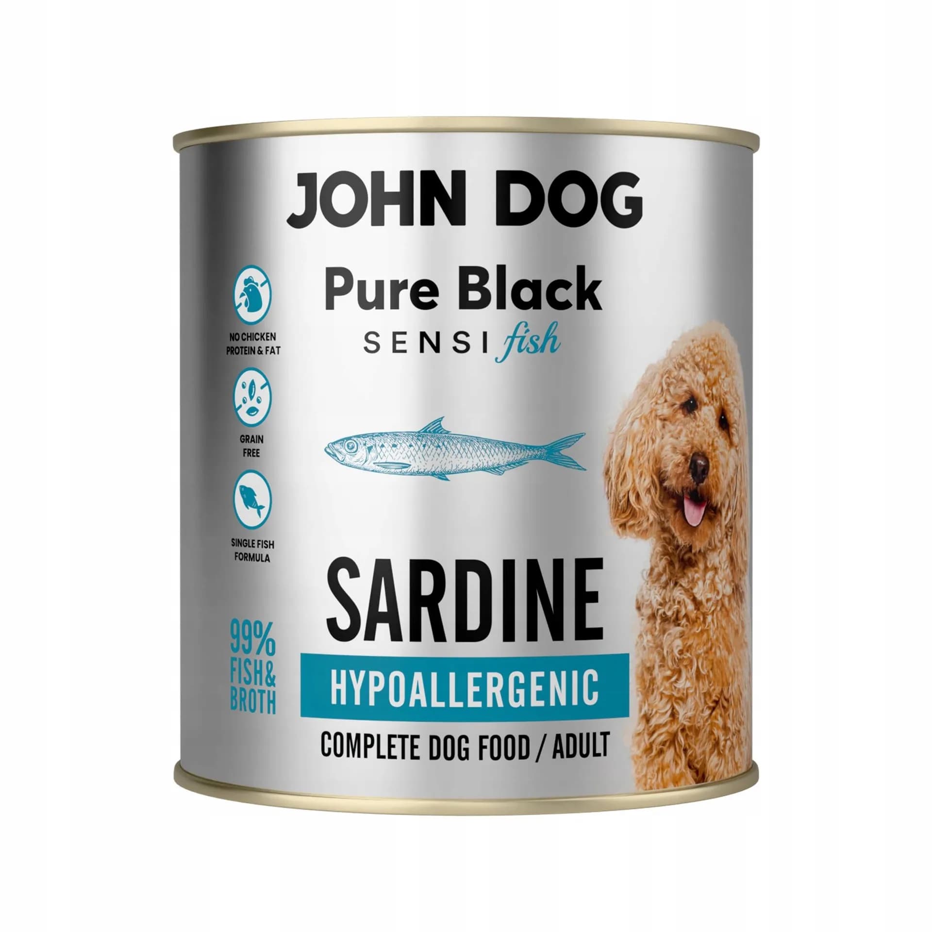 John Dog Pure Black Sensi Fish karma mokra Sardynka dla psa – 800 g