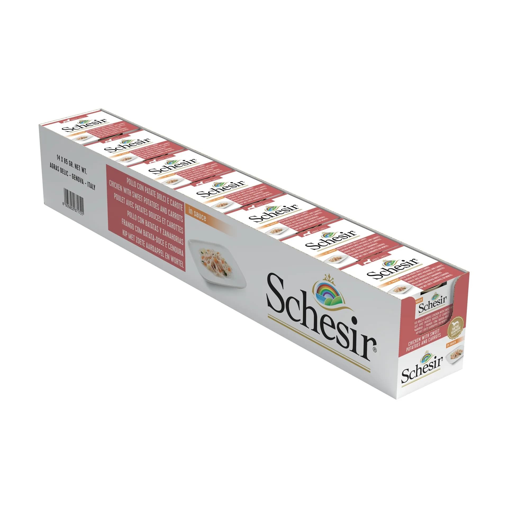 Schesir karma mokra dla psów kurczak bataty marchewka sos 85 g