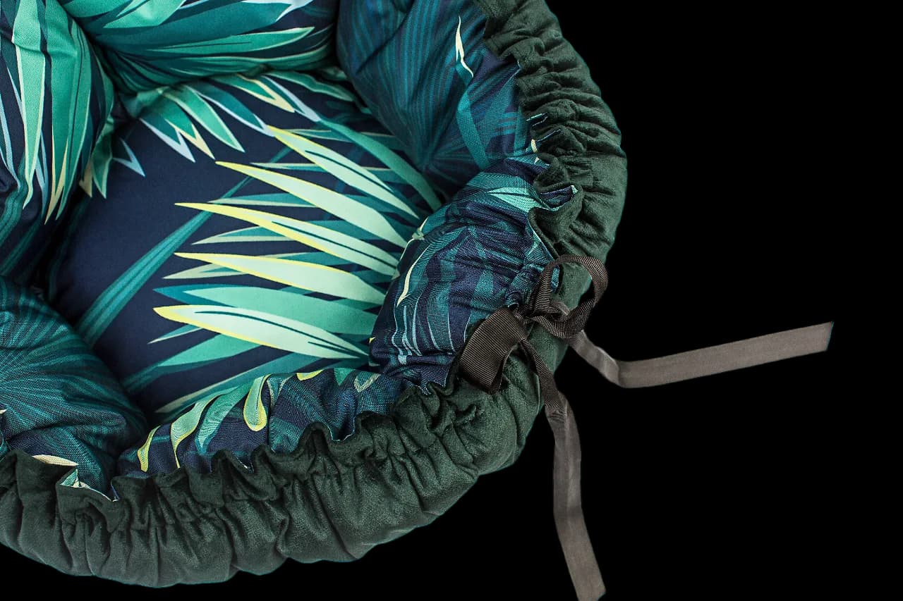 Lauren Design Legowisko dla kota i psa Daisy Velvet – szary velvet + róż minky / ⌀ 80
