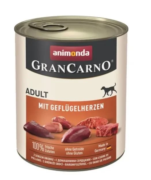 Animonda Grancarno puszka wieprzowina/serca drobiowe 400 g