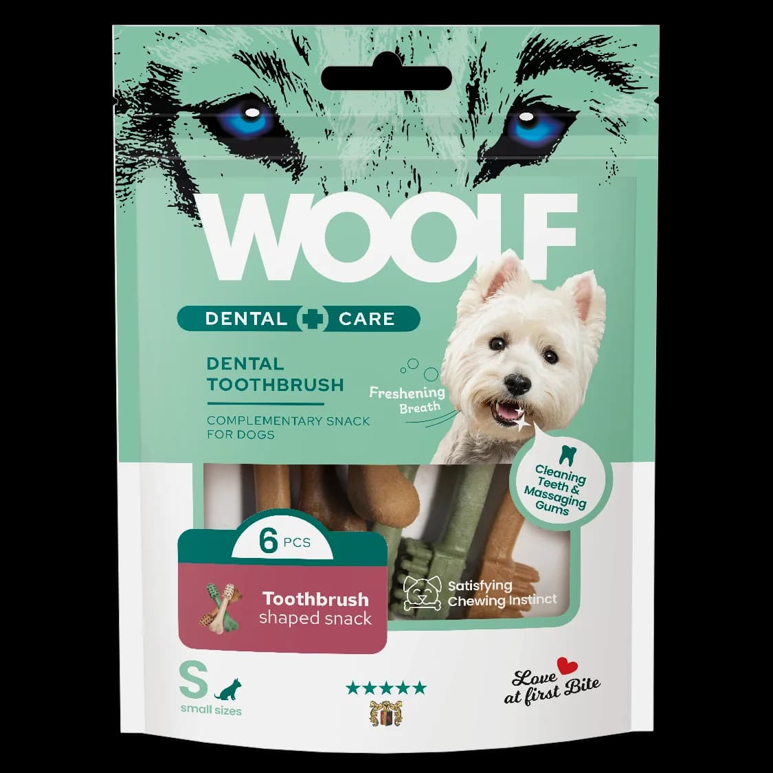 Woolf Dental Care Tooth Brush przysmak dla psa szczoteczki S 90 g