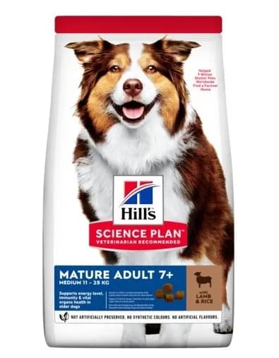 Hill's Science Plan Mature Adult 7+ Senior Medium Lamb & Rice 14 kg