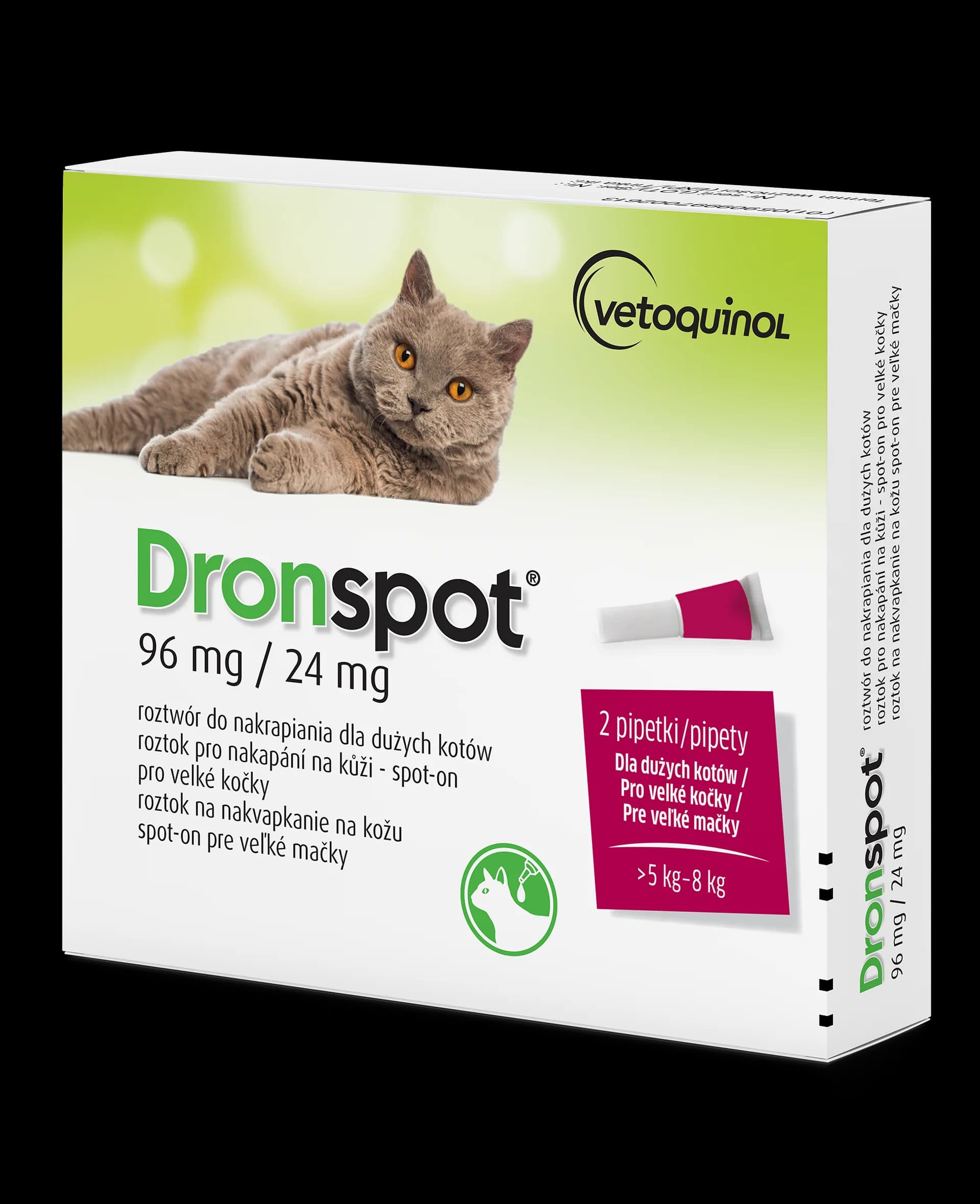 Vetoquinol Dronspot dla dużych kotów / 96 mg 24 mg
