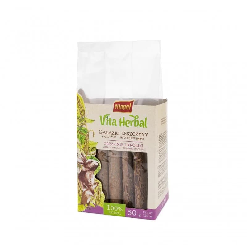 Vitapol Herbal gałązki leszczyny przysmak dla gryzoni i królika 50 g