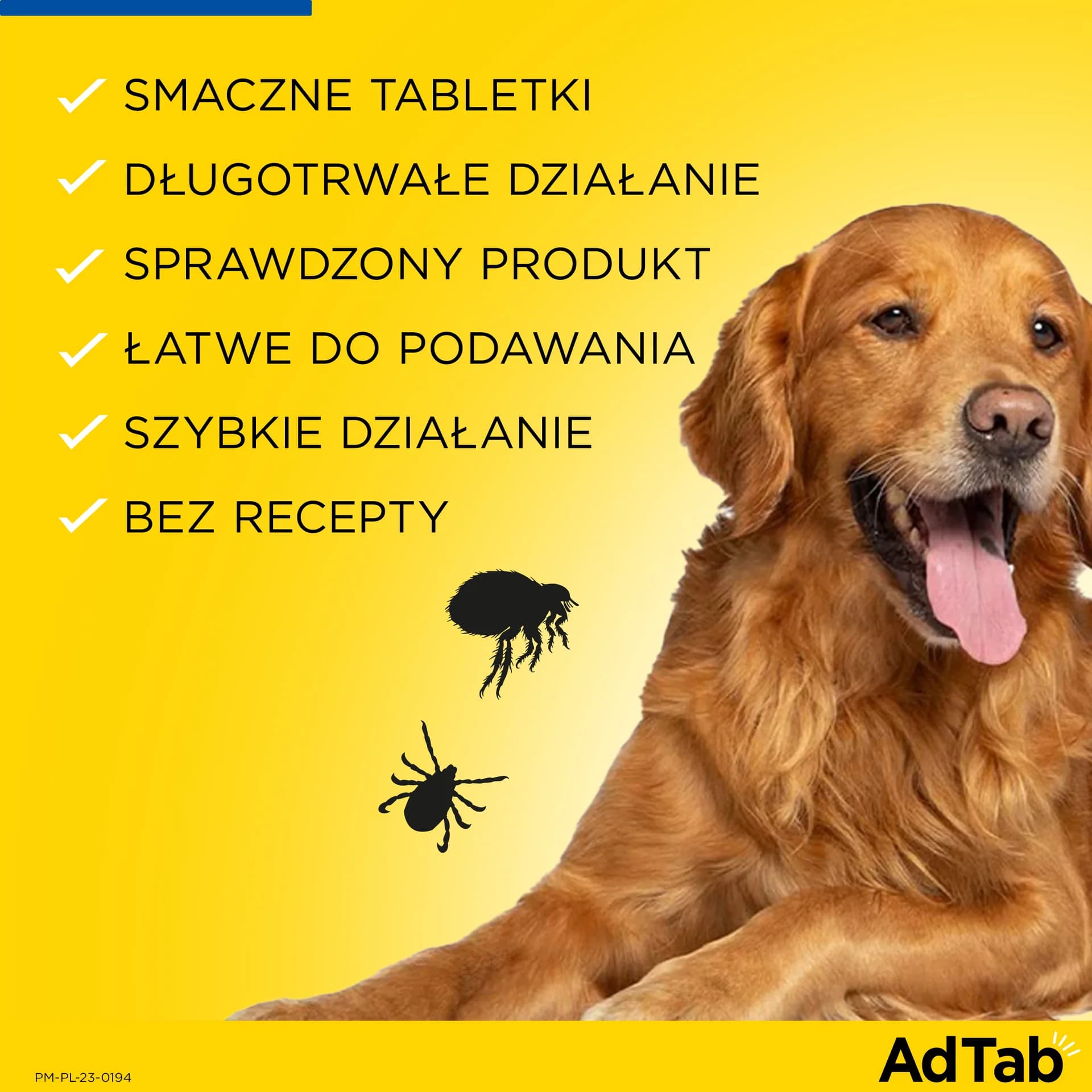 Elanco AdTab tabletki do rozgryzania i żucia dla psów 450 mg dla psów – dla psów 22-45 kg