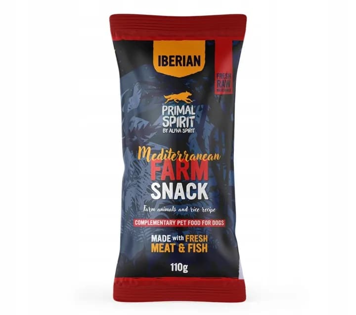 Primal Spirit Przysmak dla psa Iberian Mediterranean Farm 110 g