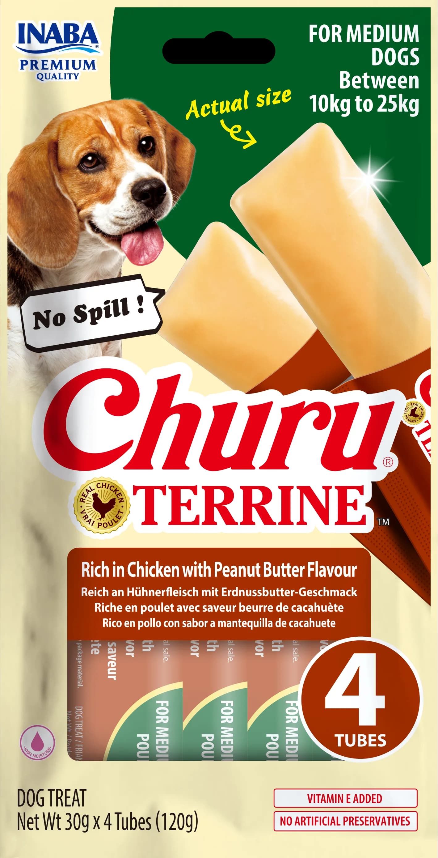 INABA Dog Churu Terrine Chicken & Peanut Butter 4 x 30 g (120 g)