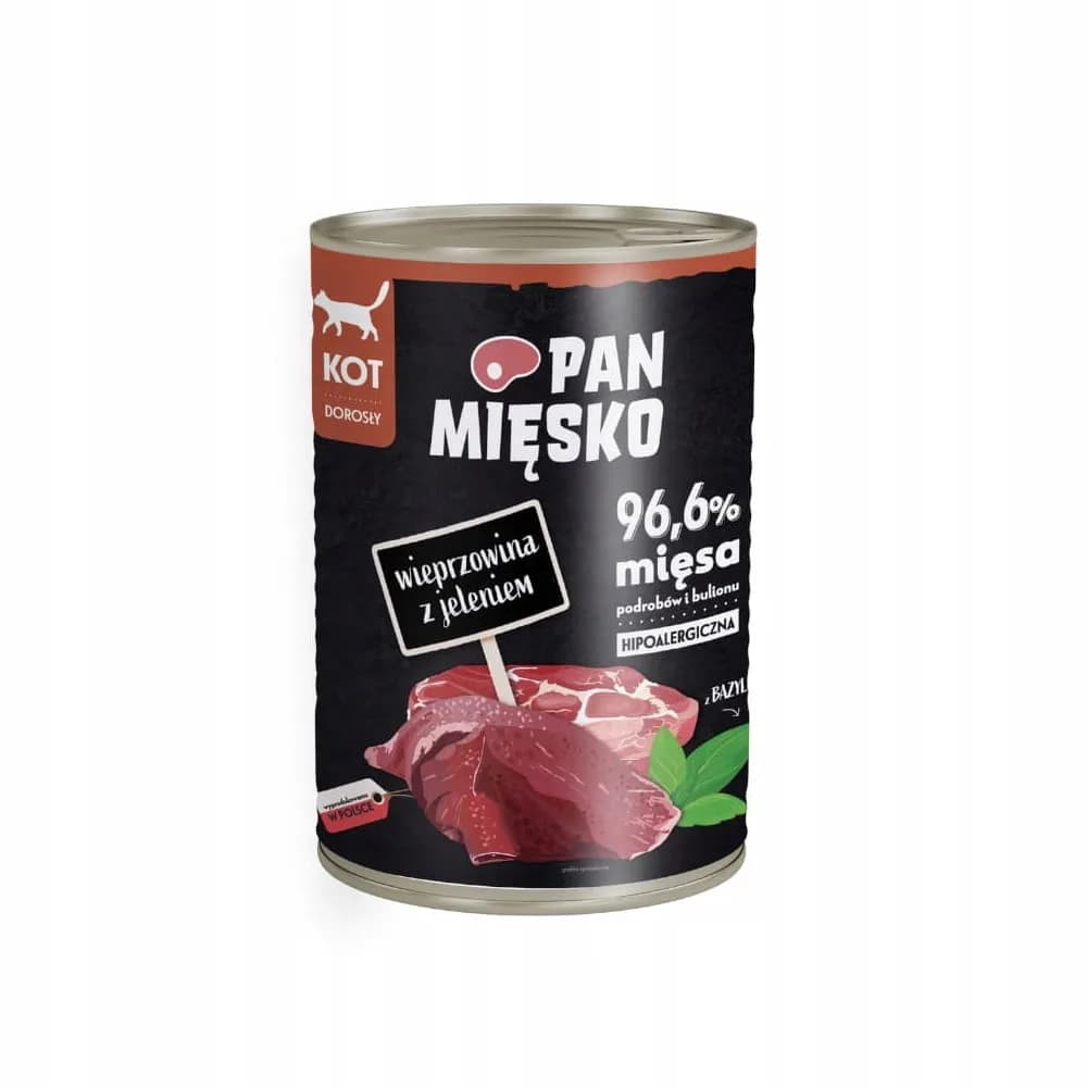Pan Mięsko Karma mokra dla kota Wieprzowina z jeleniem – 400 g