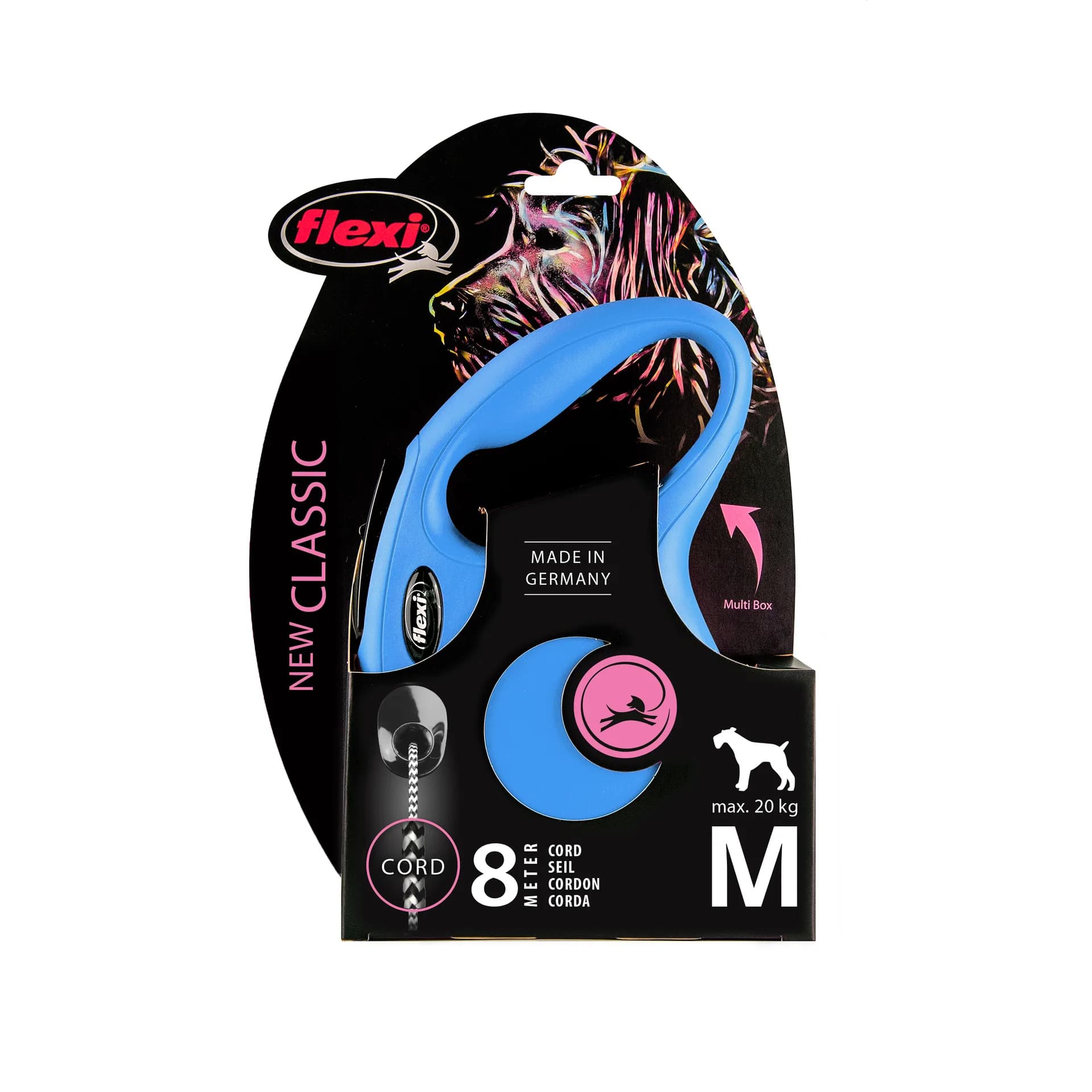 Flexi New Classic smycz automatyczna sznurkowa dla psa – M 8 m/20 kg