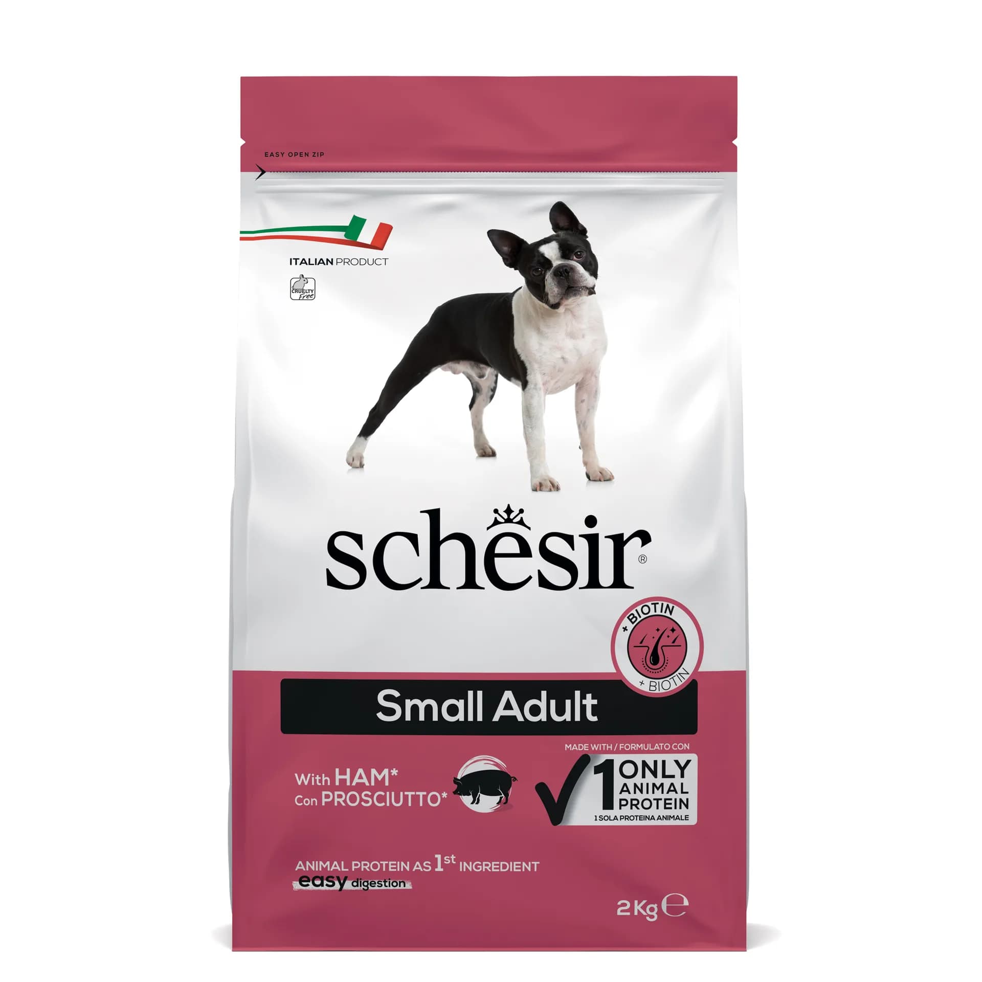 Schesir Original Small Adult With Ham karma sucha z wieprzowiną i szynką dla dorosłych psów małych ras – 2 kg