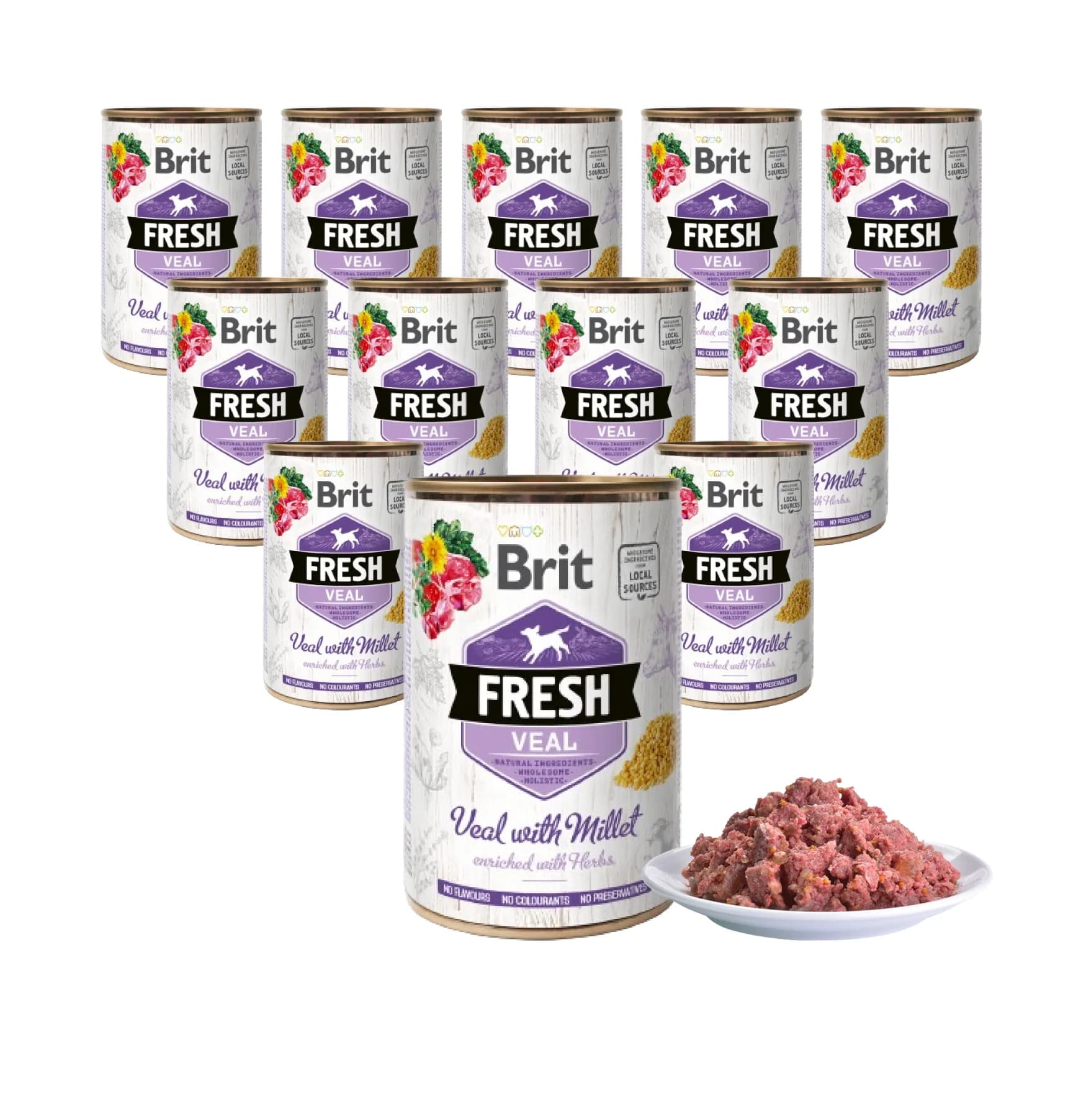 Brit mokra karma Fresh cielęcina i proso dla psa 400 g