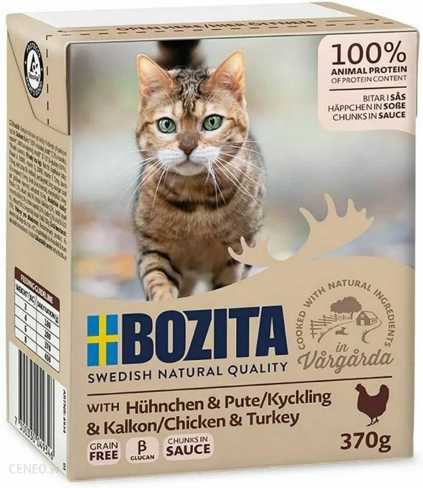 Bozita Kurczak z indykiem w sosie mokra karma dla kotów 370 g