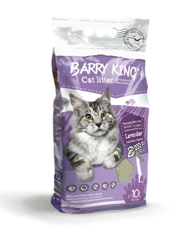 Barry King Żwirek bentonit dla kota lawendowy różna objętość – fioletowy, 5 l