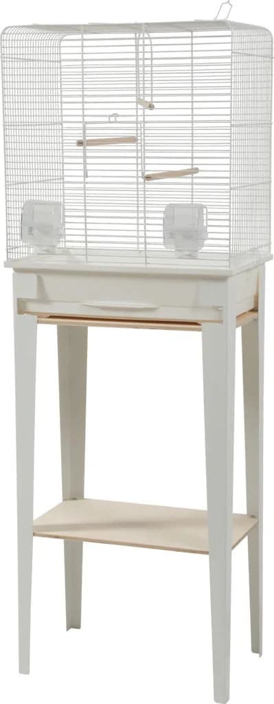 Zolux Klatka dla ptaków ze stojakiem Chic Loft – biały, 124x44,5x28 cm