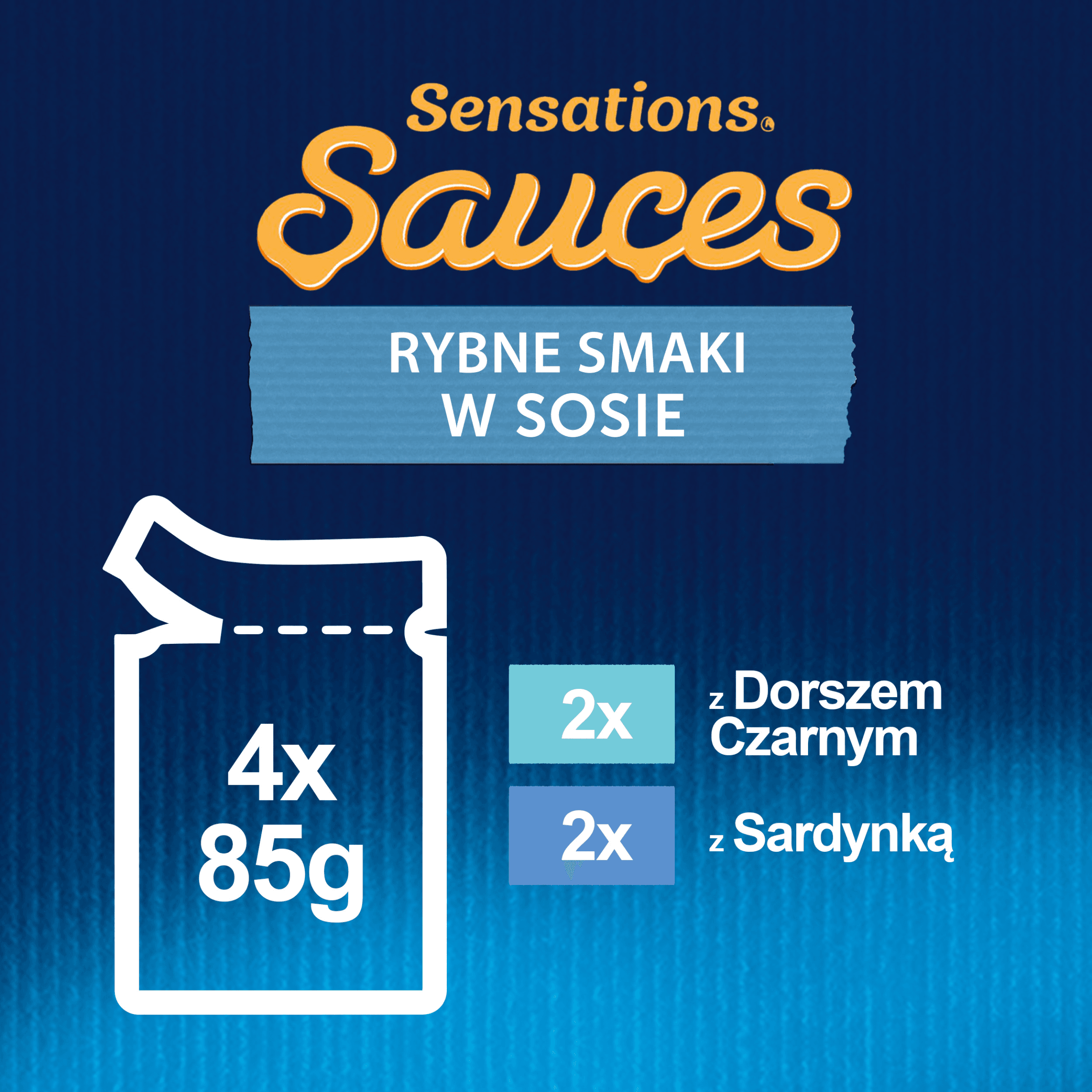 Felix Sensations saszetki karma mokra dla dorosłych kotów Ryba w sosie 4 × 85 g