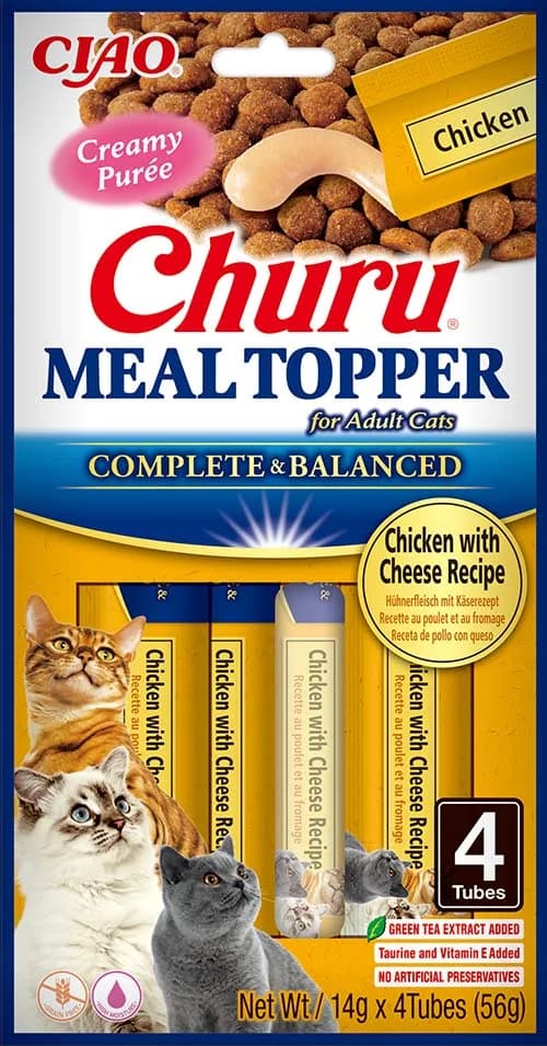 INABA Cat Meal Topper Chicken With Cheese Recipe przysmak dla kotów 4 × 14 g 56 g