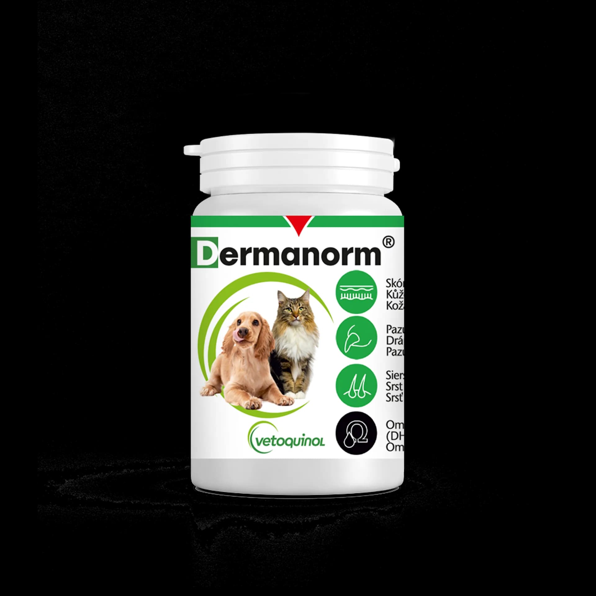 Vetoquinol Dermanorm kaps. Vtq care karma dla zdrowej skóry oraz włosów dla psów i kotów