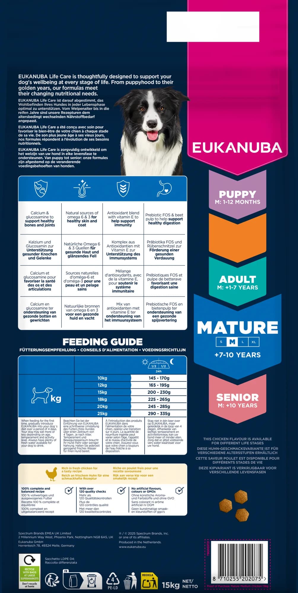 Eukanuba Dog life care adult sucha karma dla dojrzałych psów średnich ras kurczak – 15 kg