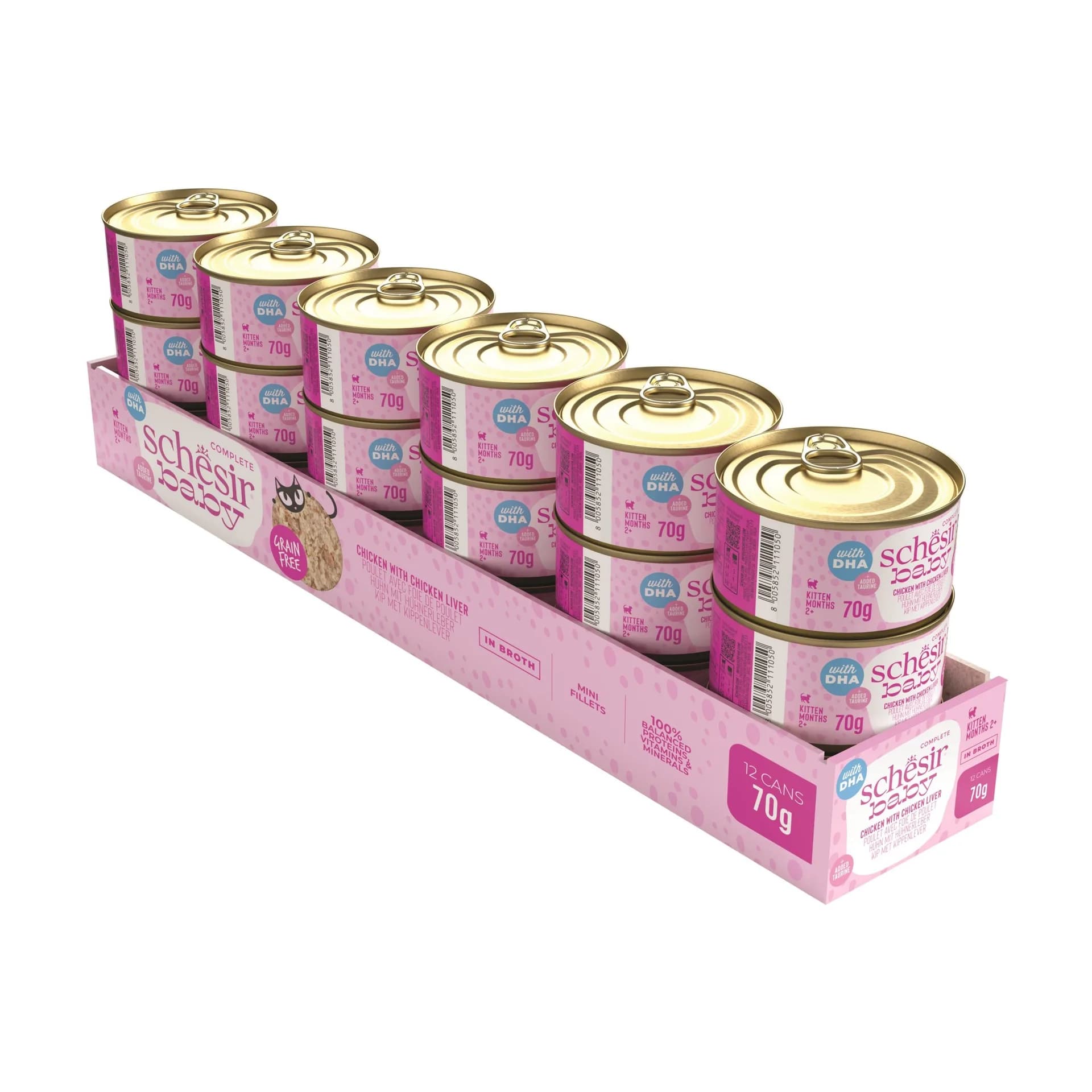 Schesir Baby Thrive multipack karma mokra dla kociąt kurczak z wątróbką – 70 g