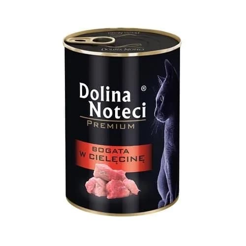 Dolina Noteci Premium kot puszka Bogata w cielęcinę dla kota – 185 g