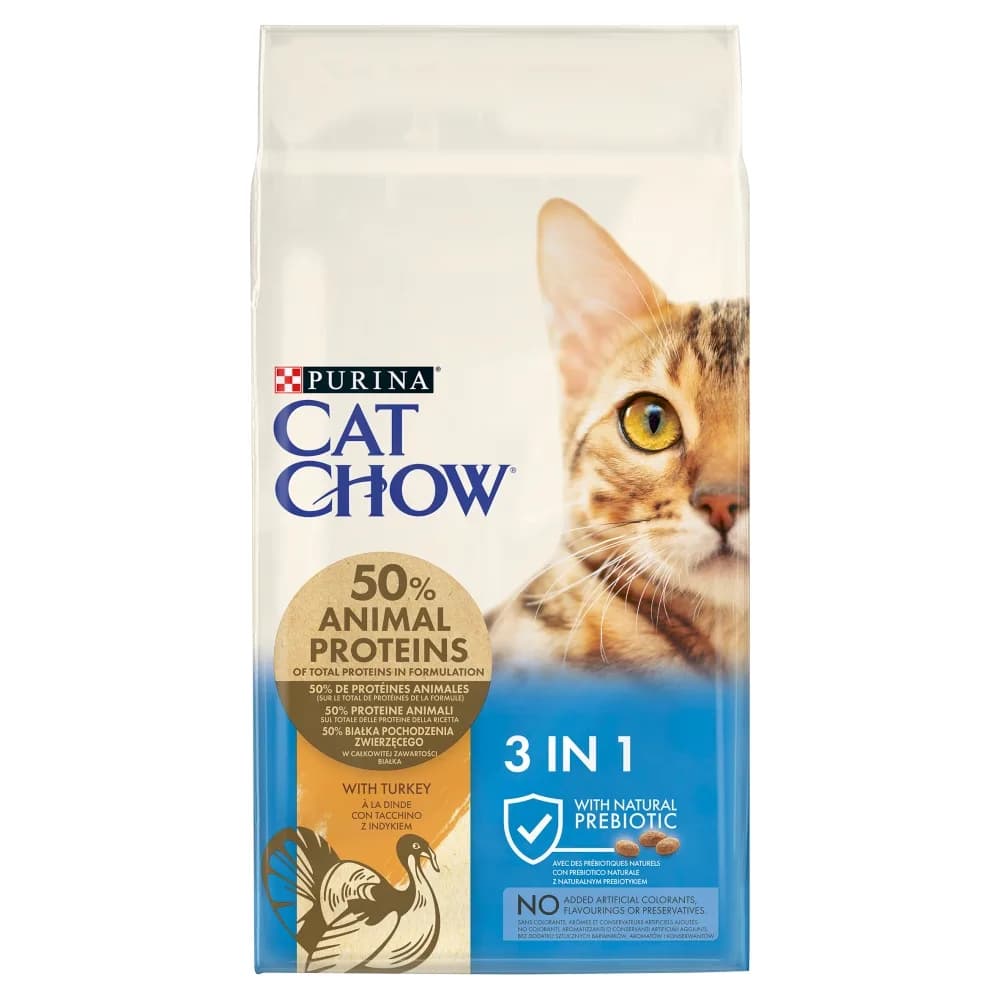 Cat Chow Purina Special Care 3w1 z indykiem karma sucha dla kota – 15 kg