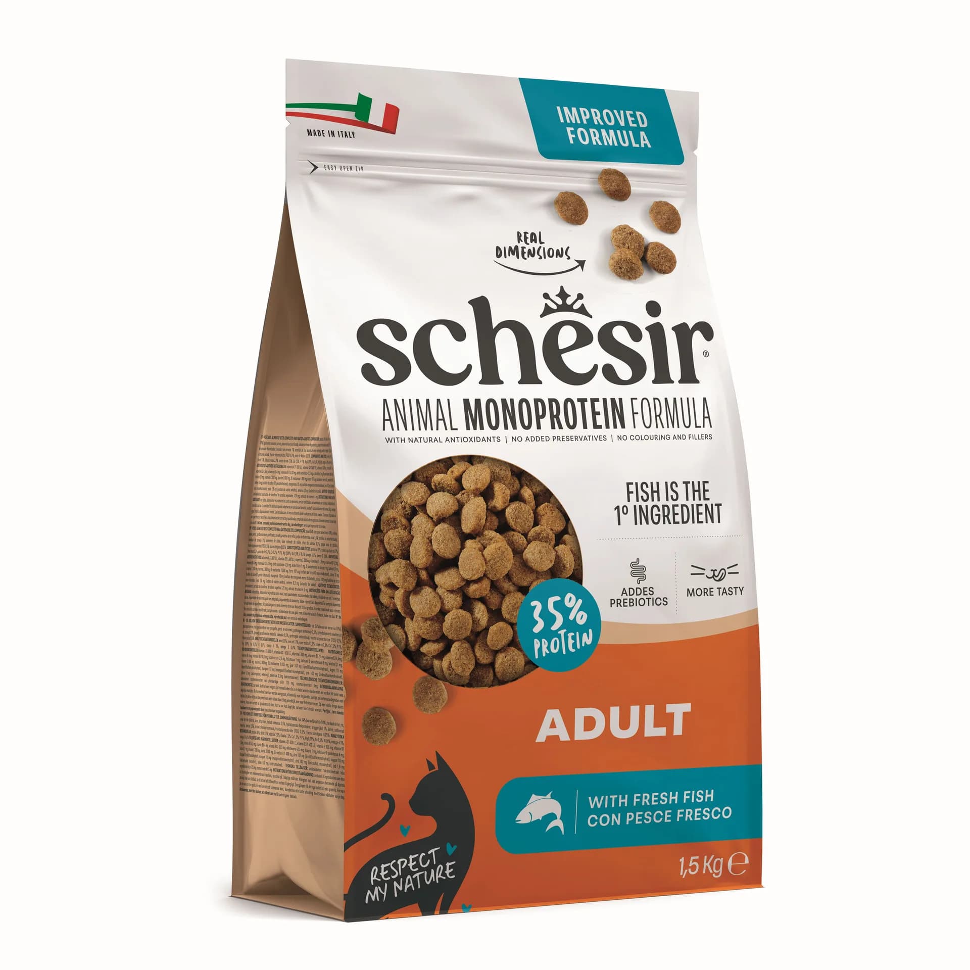 Schesir Animal Monoprotein Formula karma sucha dla dorosłego kota ryby – 15 kg