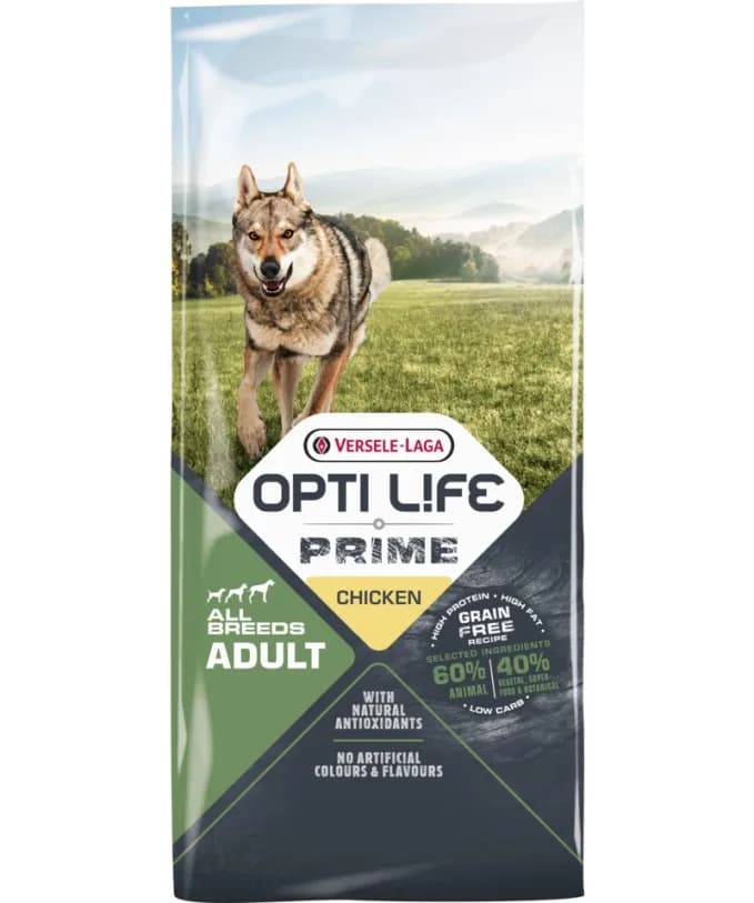 Versele-Laga Opti Life Prime Adult Chicken karma sucha z kurczakiem dla dorosłych psów wszystkich ras – 2,5 kg