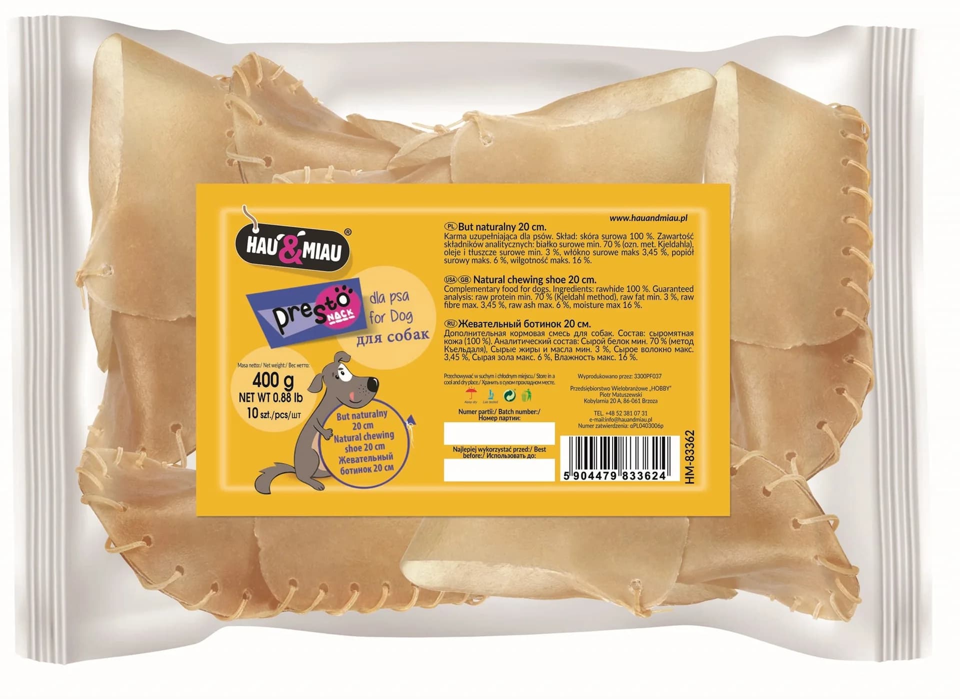 Hau&Miau But naturalny dla psa – 7,5 cm / 2