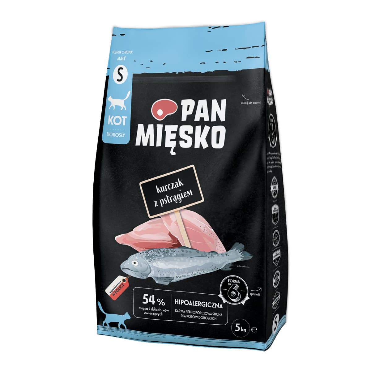 Pan Mięsko Karma sucha dla kota Kurczak z pstrągiem S
