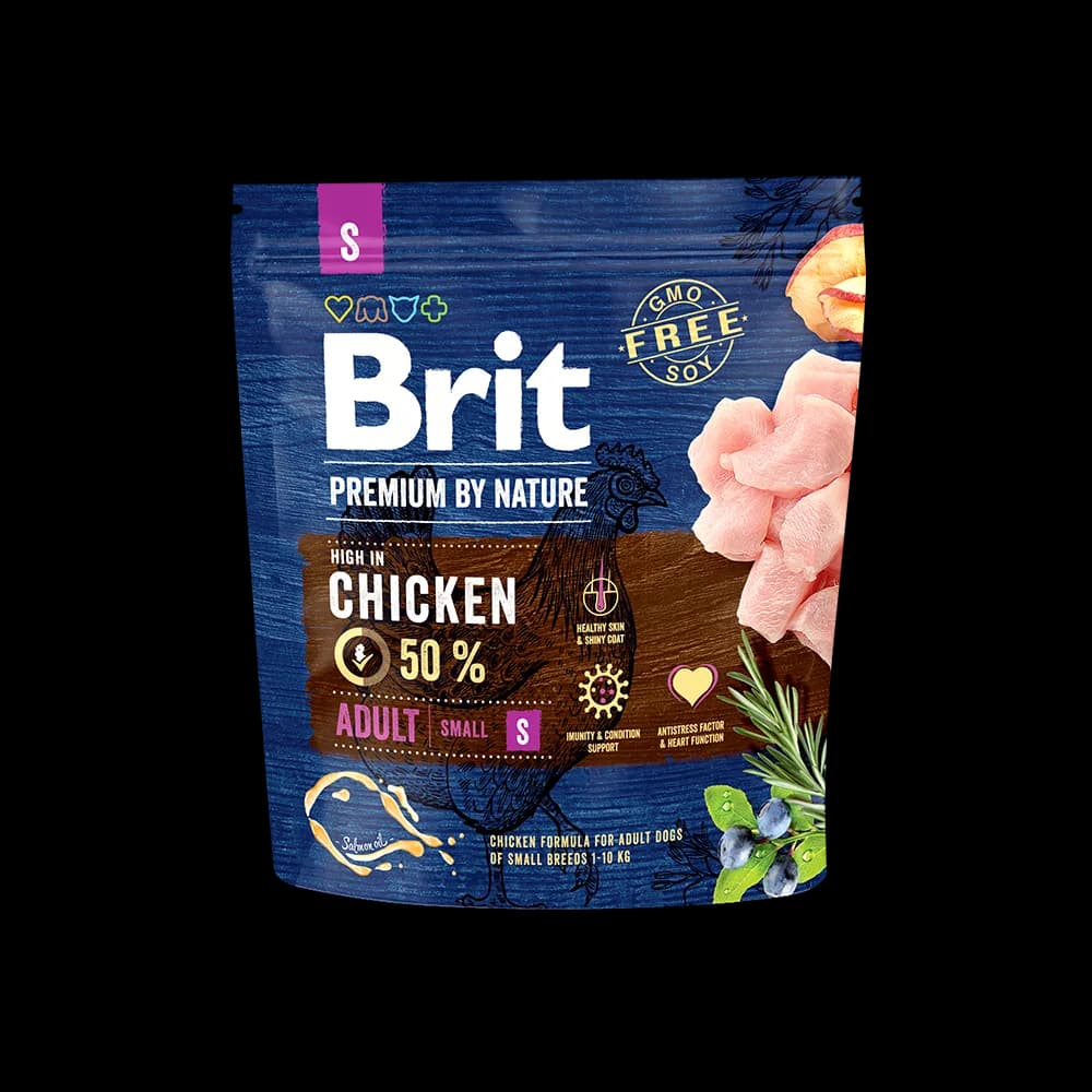 Brit Premium by Nature Adult karma sucha z kurczakiem dla dorosłych psów małych ras – 1 kg