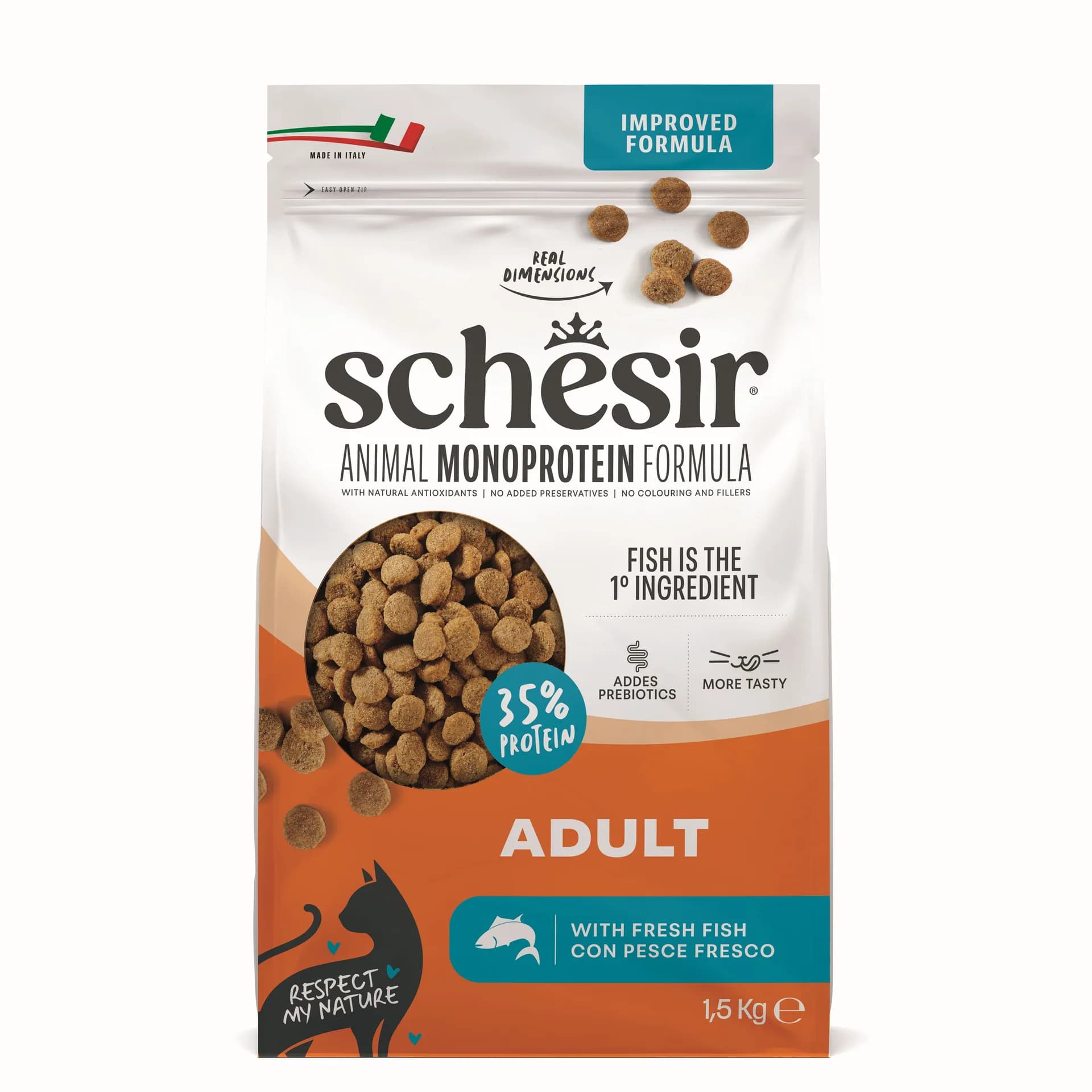 Schesir Animal Monoprotein Formula karma sucha dla dorosłego kota ryby – 15 kg