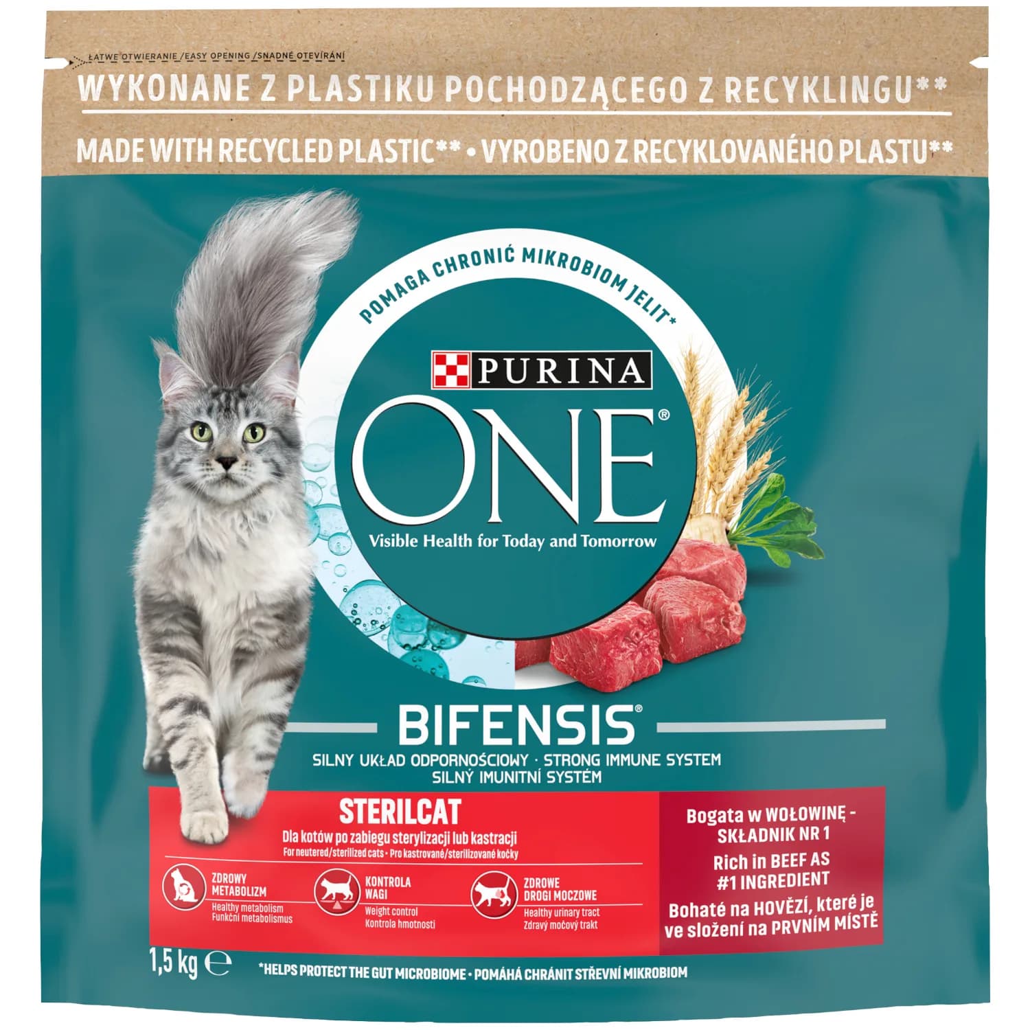 Purina ONE Sterilcat Bogata w wołowinę i pszenicę – 800 g