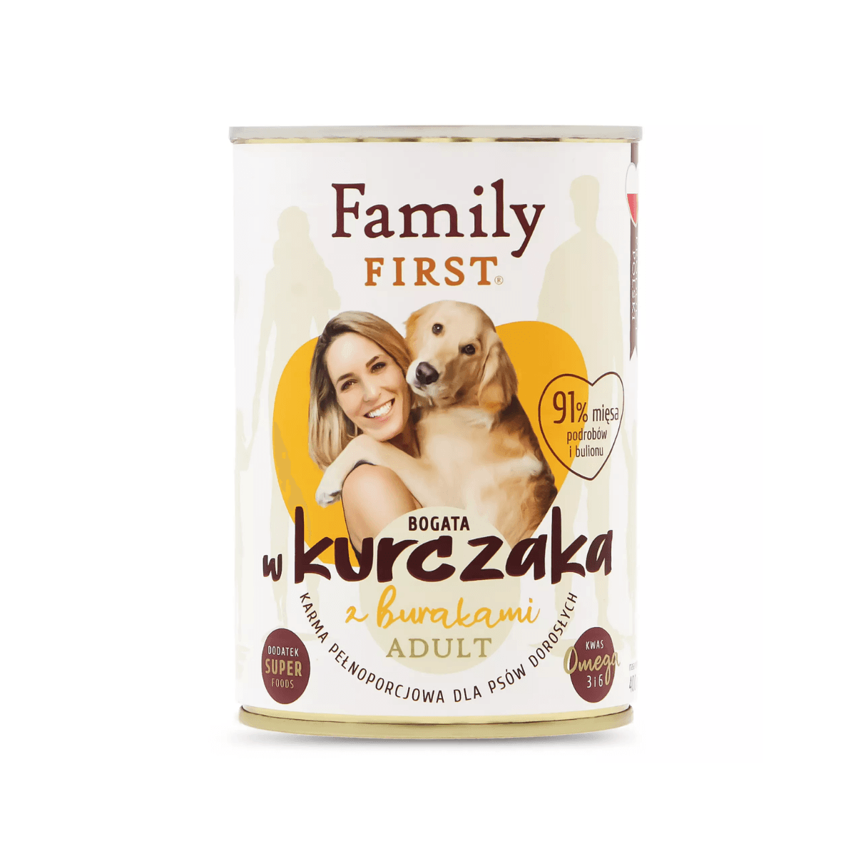 Family First karma mokra dla dorosłych psów bogata w kurczaka z burakami