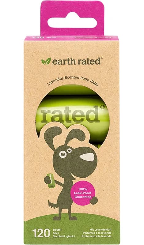 EARTH RATED Lawendowe biodegradowalne woreczki na psie odchody 8 x 15