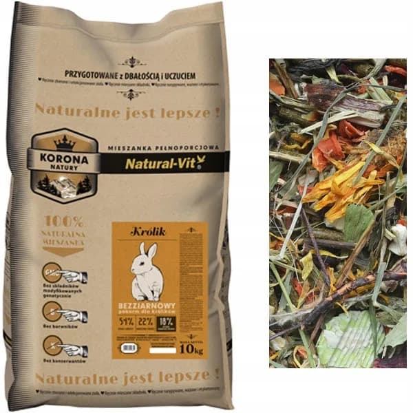 Natural-Vit Korona Natury karma pełnoporcjowa dla królików 10 kg