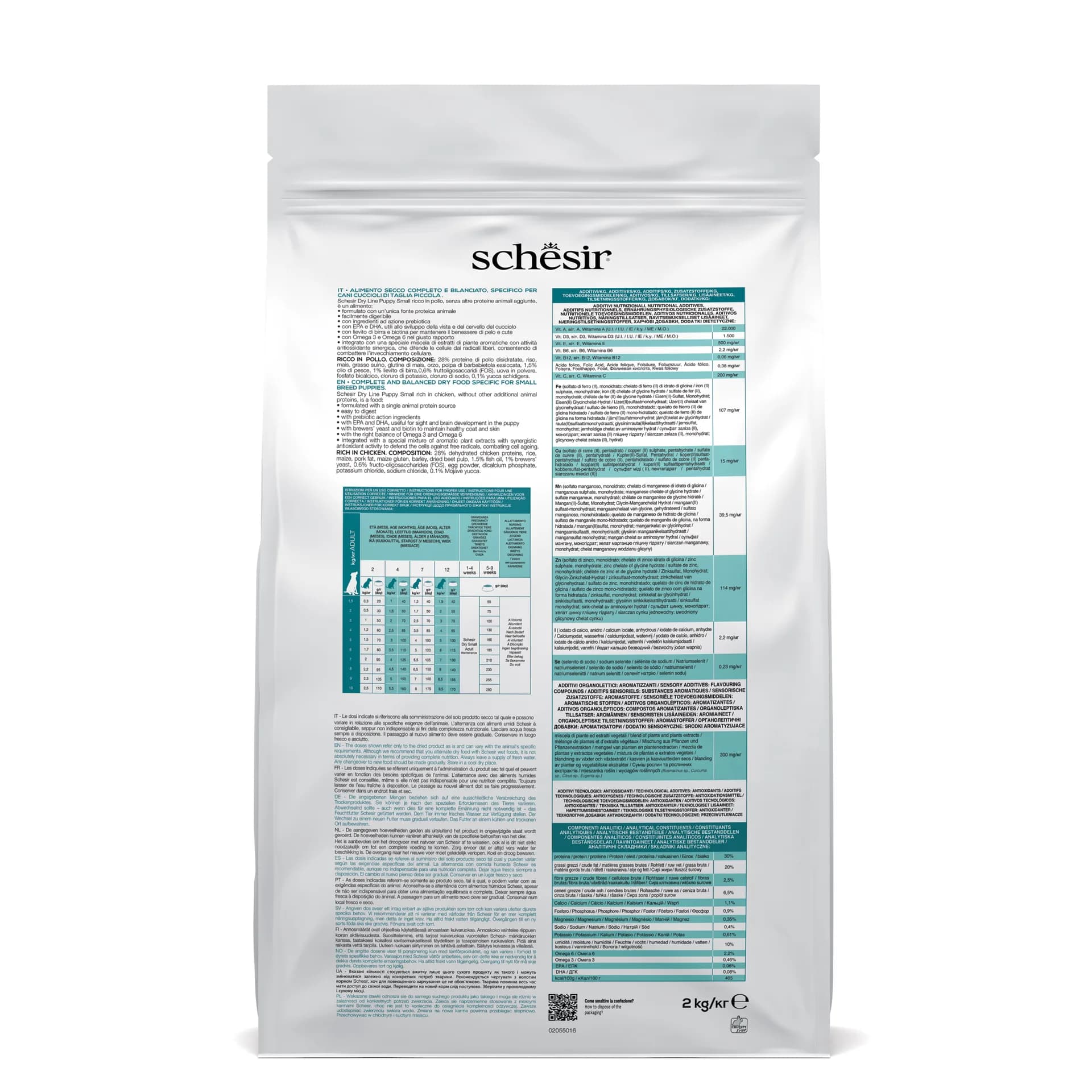 Schesir Original karma sucha dla szczeniąt kurczak dla małych ras – 2 kg
