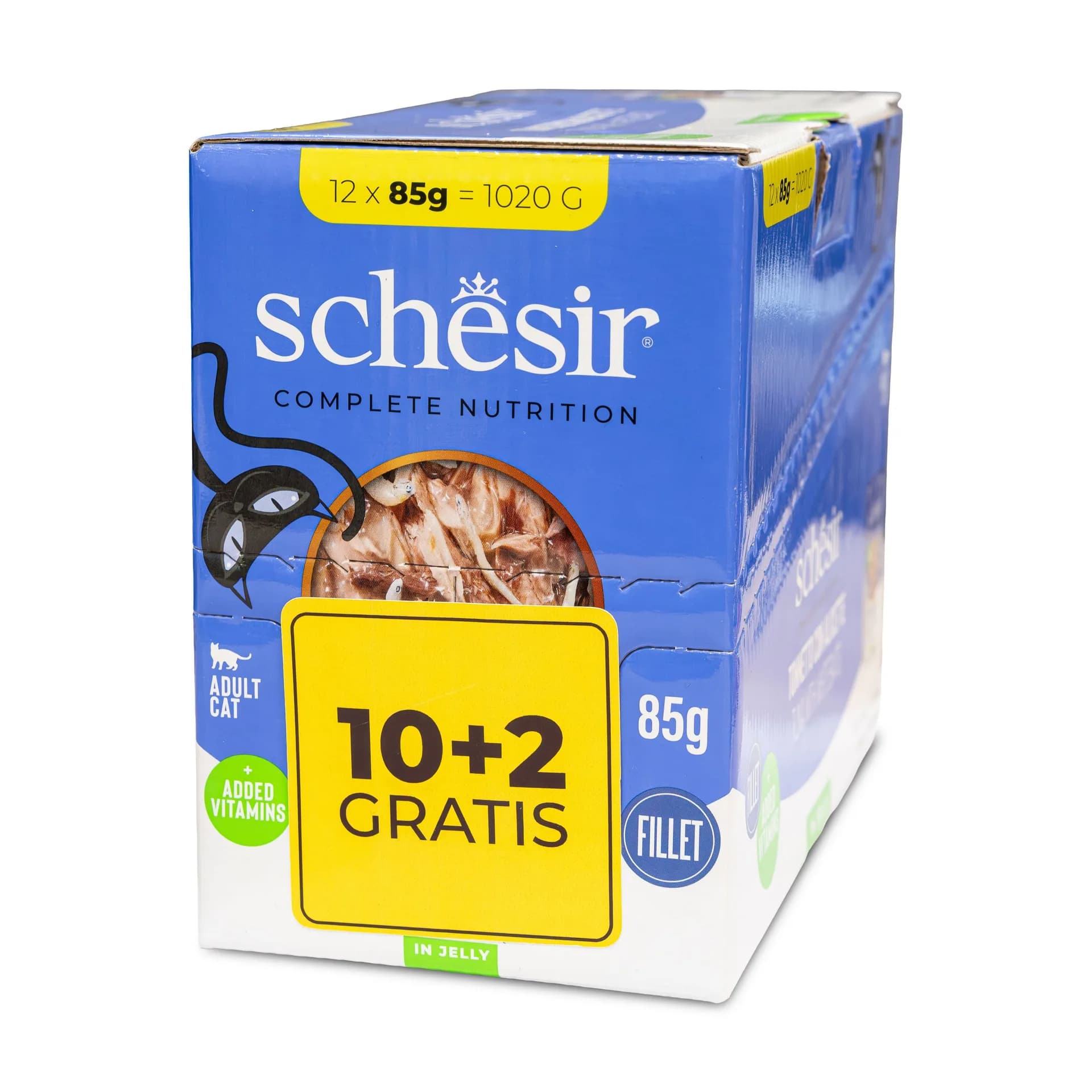 Schesir Kot tuńczyk ze szprotkami w galarecie (10+2) 12 × 85 g