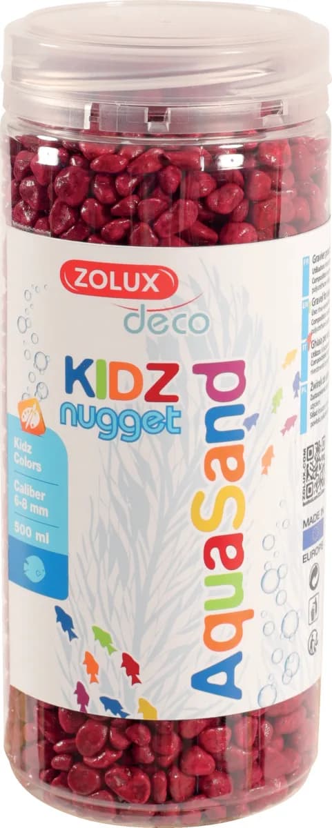 Zolux Aquasand podłoże dekoracyjne do akwarium Kidz Nugget – czerwony