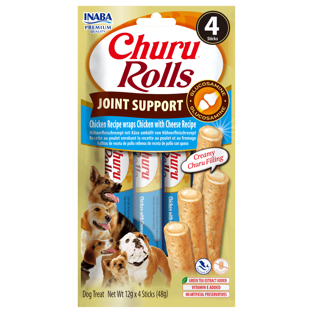 INABA Dog Churu Rolls Joint Support Chicken & Cheese kurczak z serem 4 x 12 g