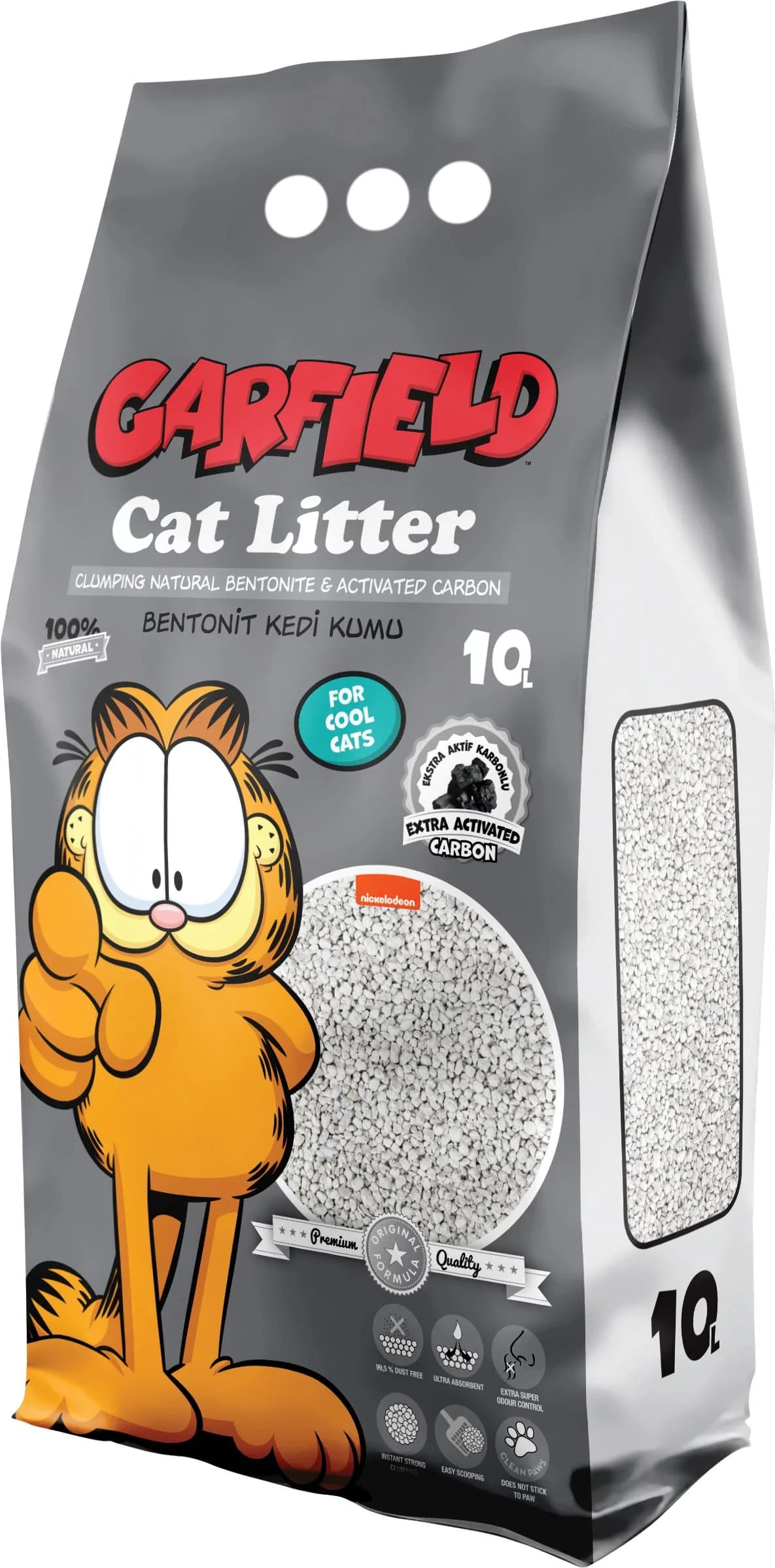Garfield Żwirek bentonit dla kota z węglem aktywnym – 5 l