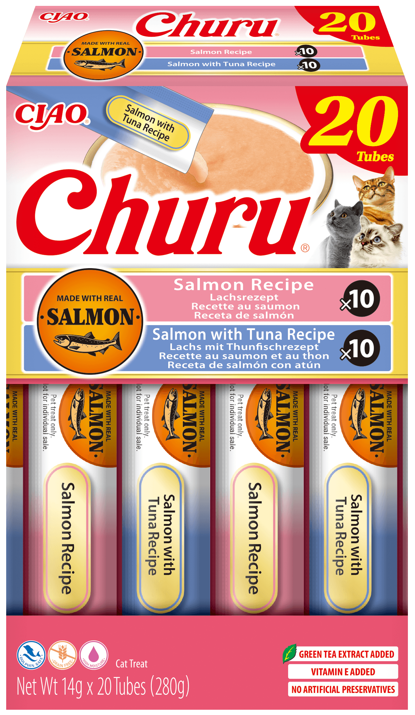INABA Cat Salmon Churu przysmak dla kotów Salmon & Tuna 20 × 14 g