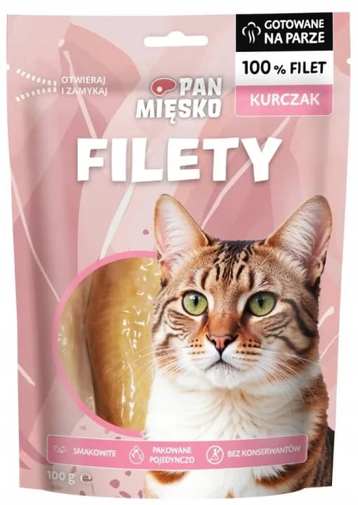 Pan Mięsko Przysmak dla kota Filety Kurczak 100 g