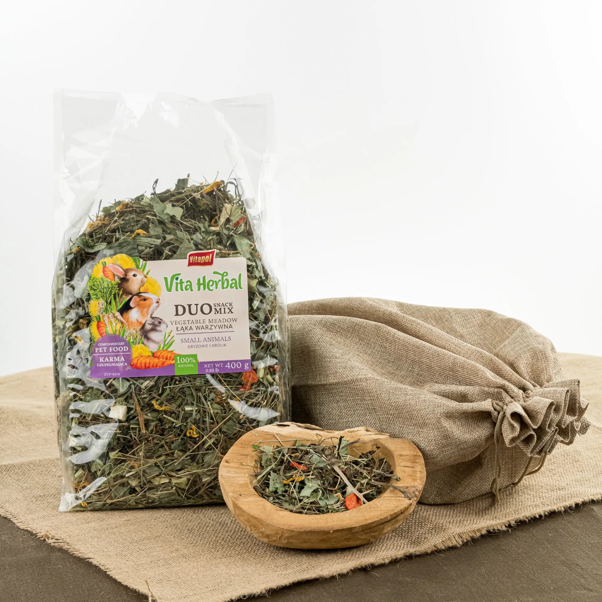 Vitapol Vita Herbal Duo Snack mix łąka kwiatowa dla gryzoni i królika 400 g